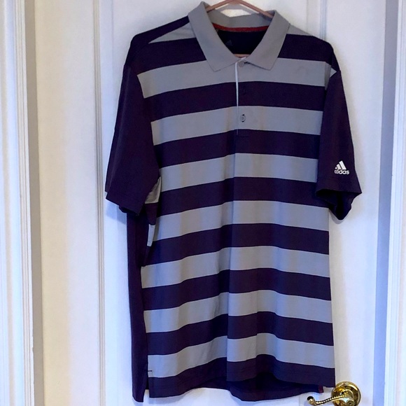 ADIDAS NWOT Men’s Purple and White Golf Tee/Polo Shirt - Picture 1 of 5